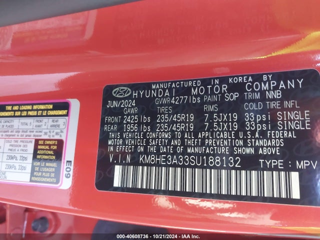 KM8HE3A33SU188132 Hyundai Kona Limited