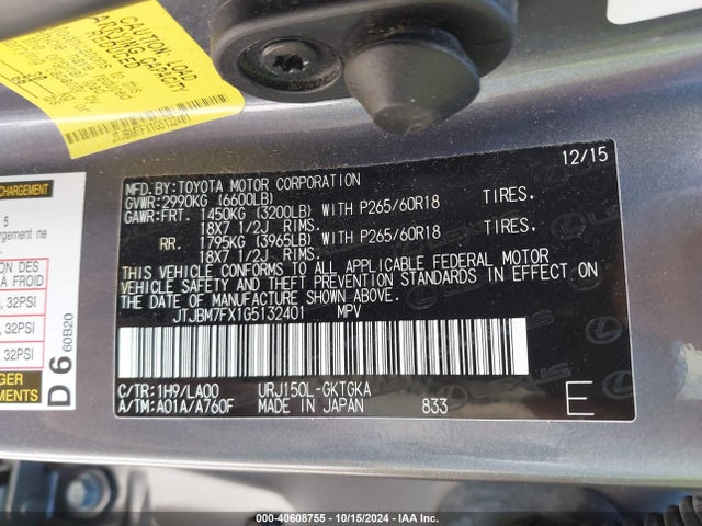 JTJBM7FX1G5132401 Lexus 460