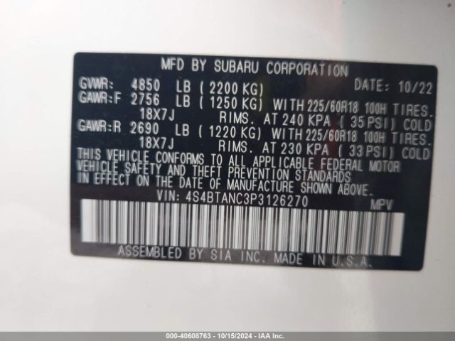 4S4BTANC3P3126270 Subaru Outback Limited