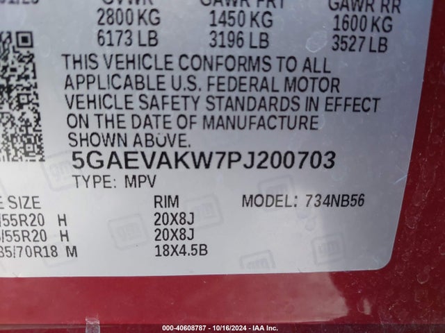 5GAEVAKW7PJ200703 Buick Enclave Essence Awd