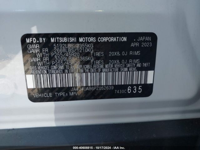 JA4J4UA86PZ052639 Mitsubishi Outlander
