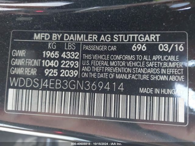 WDDSJ4EB3GN369414 Mercedes-Benz CLA 250