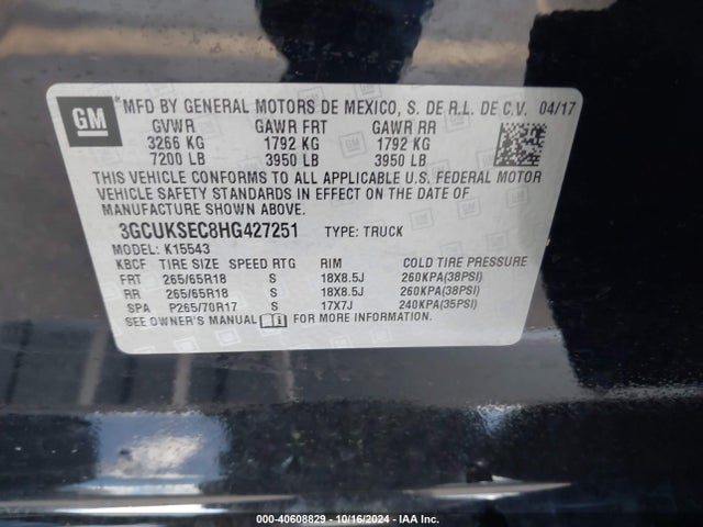 Chevrolet Silverado 1500 2lz 2017 3GCUKSEC8HG427251 Image 9