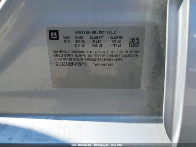 1G1JA5SH2F4159713 Chevrolet Sonic Ls Auto