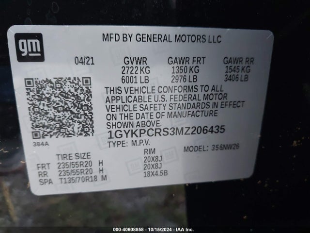 Cadillac Xt6 Premium Luxury 2021 1GYKPCRS3MZ206435 Image 9