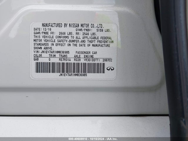 JN1EV7AR1HM836985 Infiniti Q50 3.0t Sport