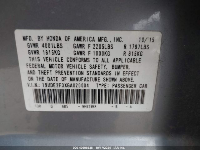 19UDE2F3XGA020004 Acura Ilx 2.4l/acurawatch Plus Package