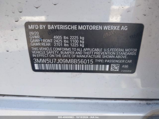 3MW5U7J09M8B56015 BMW 3 Series M340i
