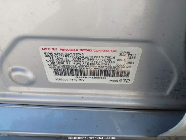 2011 MITSUBISHI OUTLANDER SPORT JA4AP3AUXBZ020185 Photo 8