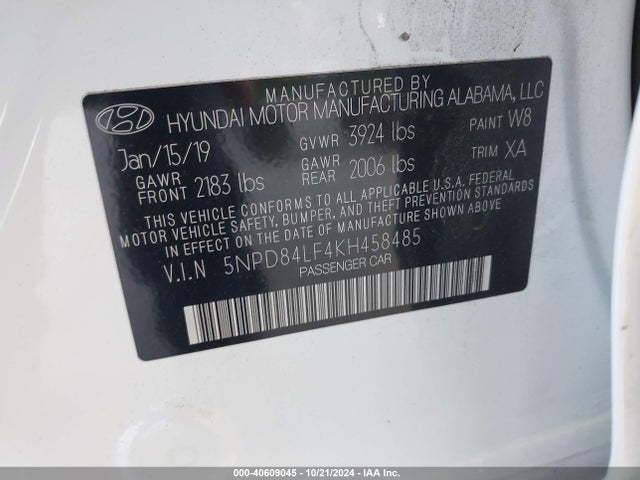 Hyundai Elantra Value Edition 2019 5NPD84LF4KH458485 Image 9