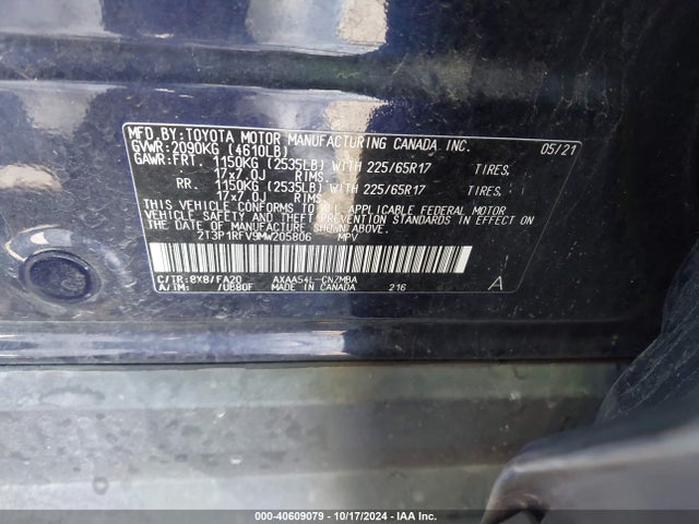 Toyota Rav4 Xle 2021 2T3P1RFV9MW205806 Image 9