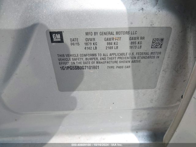 1G1PG5SB0G7101801 Chevrolet Cruze Limited Ltz Auto