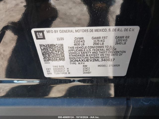 3GNAXUEV2ML340617 Chevrolet Equinox Awd Lt