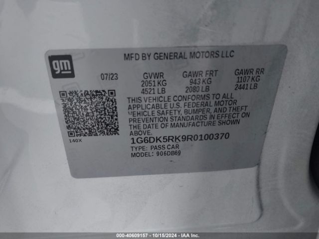 1G6DK5RK9R0100370 Cadillac Ct4 Luxury