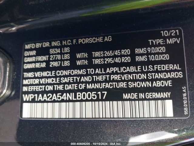 WP1AA2A54NLB00517 Porsche Macan