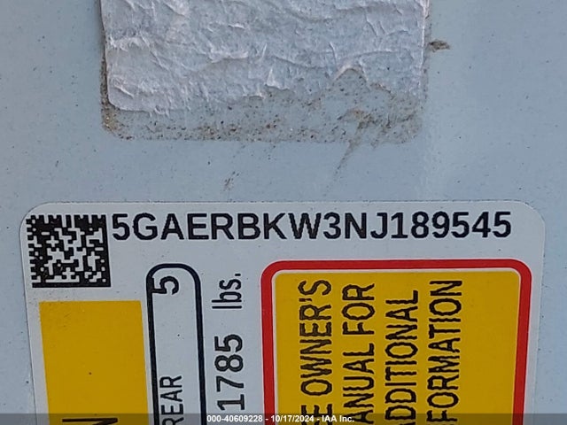 5GAERBKW3NJ189545 Buick Enclave Fwd Essence