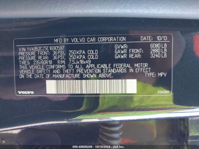 YV4952CZ5E1690597 Volvo Xc90 3.2 Platinum