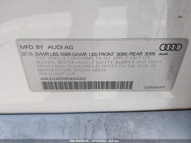 Audi S8 4.0t 2014 WAUD2AFD9EN004342 Image 9