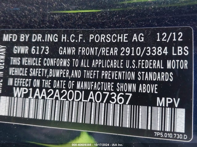 2013 PORSCHE CAYENNE WP1AA2A20DLA07367 Photo 8