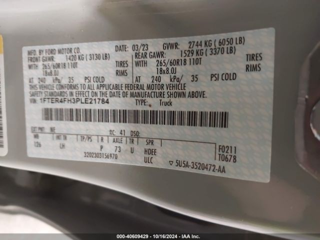 1FTER4FH3PLE21784 Ford Ranger Xlt