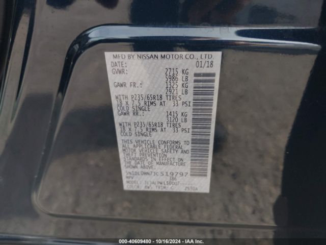 5N1DL0MN7JC519797 Infiniti QX60