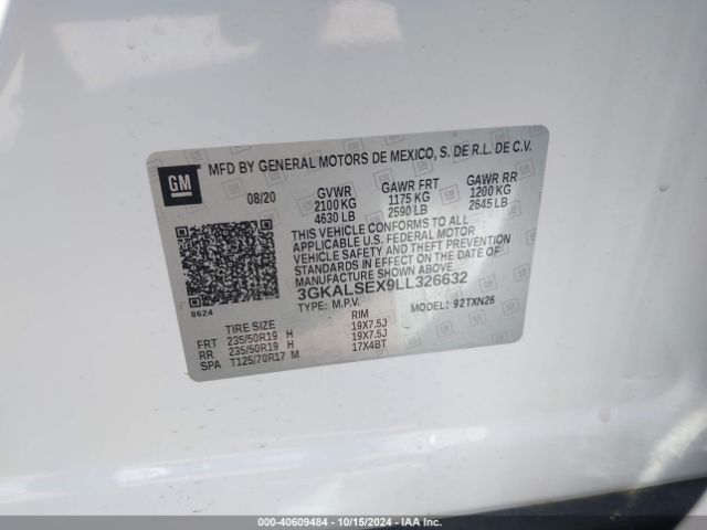 3GKALSEX9LL326632 GMC Terrain Fwd Denali