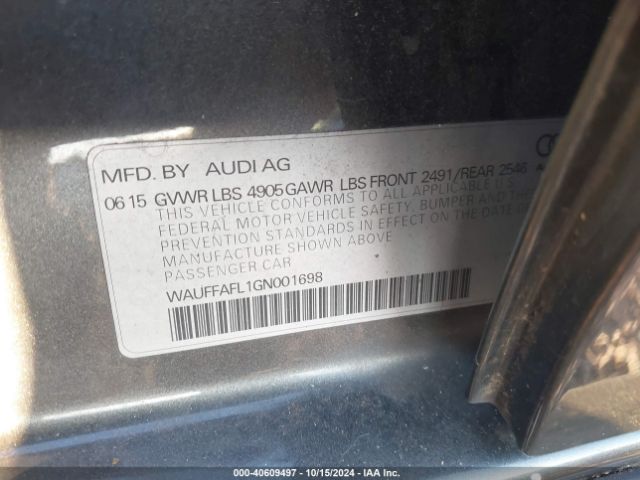 WAUFFAFL1GN001698 Audi A4 2.0t Premium