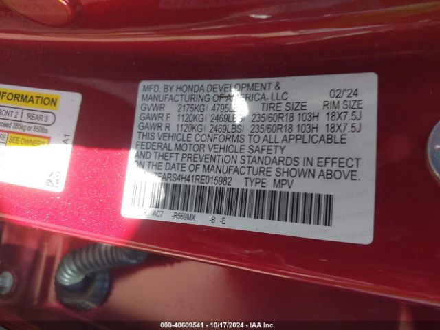 7FARS4H41RE015982 Honda Cr-v Ex Awd