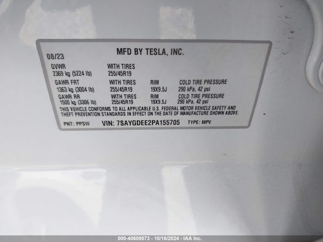 2023 TESLA MODEL Y 7SAYGDEE2PA155705 Photo 8