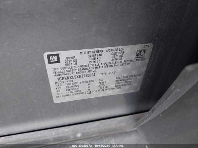 1GKKNXLSXHZ225604 GMC Acadia Denali