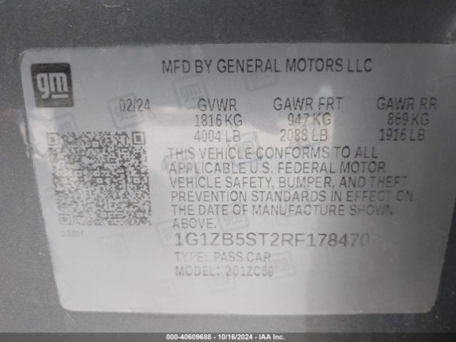 1G1ZB5ST2RF178470 Chevrolet Malibu Fwd Ls