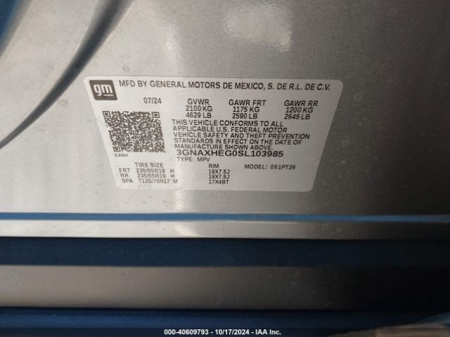 3GNAXHEG0SL103985 Chevrolet Equinox Fwd Lt