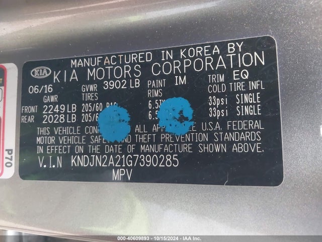 KIA Soul 2016 KNDJN2A21G7390285 Image 9
