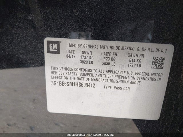 Chevrolet Cruze Lt Auto 2017 3G1BE6SM1HS608412 Image 9