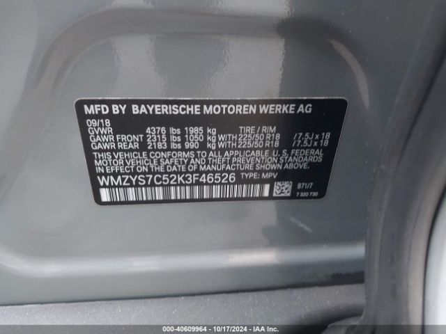 WMZYS7C52K3F46526 Mini Countryman Cooper