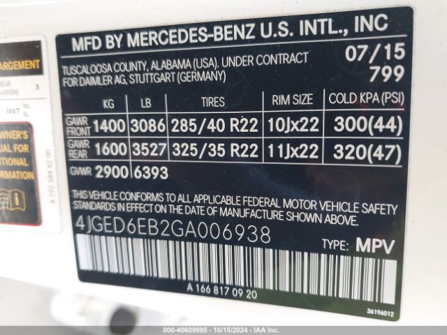 4JGED6EB2GA006938 Mercedes-Benz Gle 450 Amg Coupe 4matic