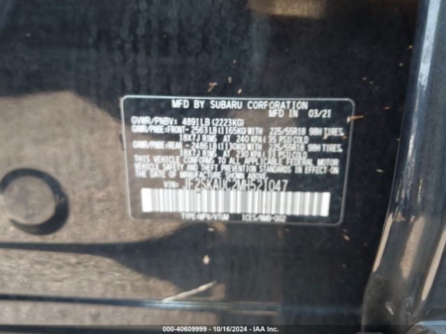 JF2SKAUC2MH521047 Subaru Forester Limited