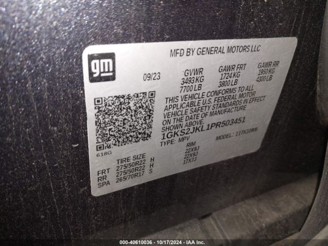 1GKS2JKL1PR503451 GMC Yukon Xl 4wd Denali