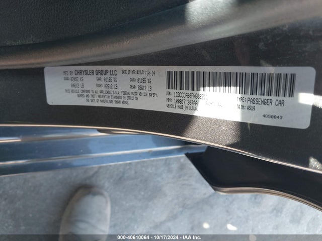 1C3CCCAB0FN602211 Chrysler 200 Limited
