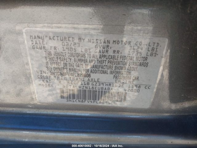 3N1CN8FV4PL829606 Nissan Versa 1.6 Sr Xtronic Cvt