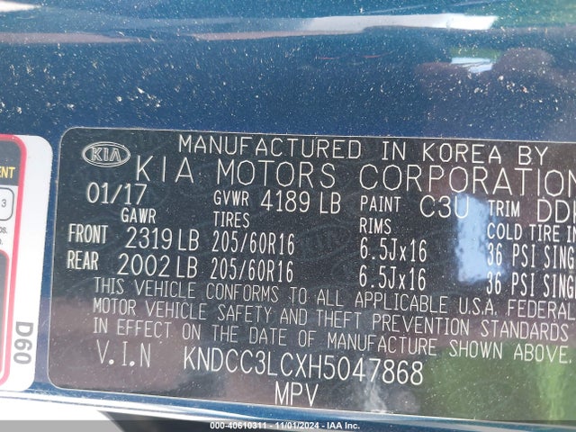 KIA NIRO EX 2017 KNDCC3LCXH5047868 Image 9