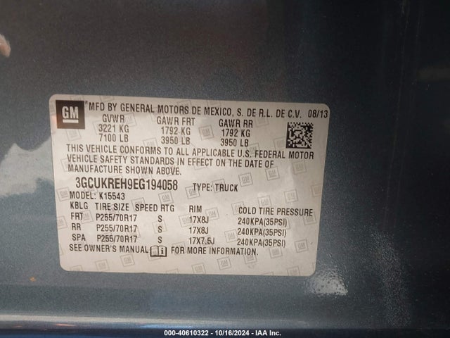 Chevrolet Silverado 1500 1lt 2014 3GCUKREH9EG194058 Image 9