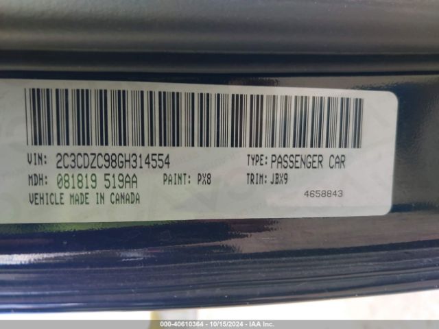 2C3CDZC98GH314554 Dodge Challenger Srt Hellcat