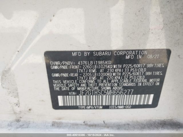 JF2GTHSC5MH656277 Subaru Crosstrek Sport