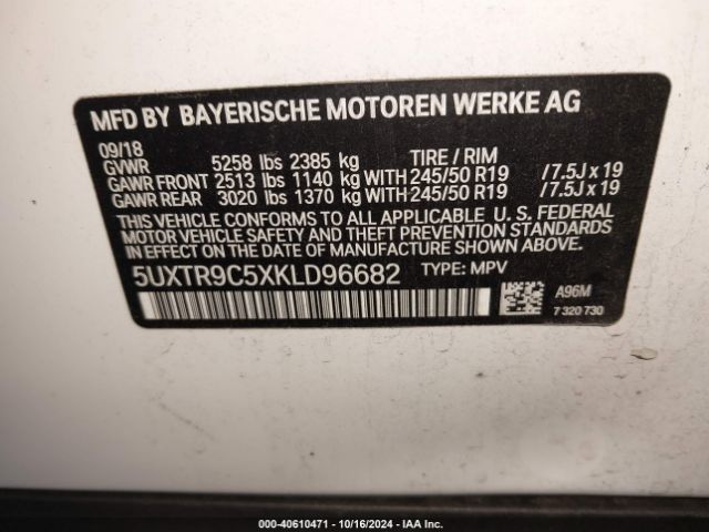 5UXTR9C5XKLD96682 BMW X3 Xdrive30i