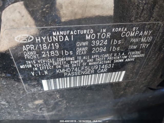 Hyundai ELANTRA SE 2020 KMHD74LF5LU914631 Image 9