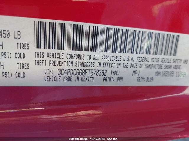 Dodge Journey Crossroad 2015 3C4PDCGG8FT578382 Image 9