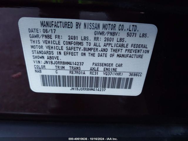 JN1BJ0RR8HM414237 Infiniti QX50