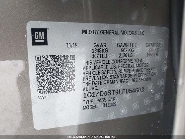 Chevrolet Malibu Fwd Lt 2020 1G1ZD5ST9LF054603 Image 9