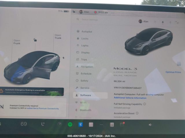 5YJ3E1EB0KF386437 Tesla Model 3 Long Range/performance